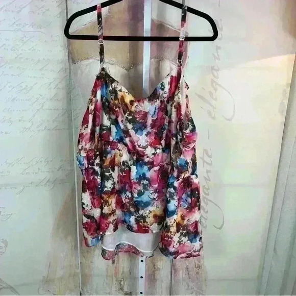 NWT Torrid Size 5 Chiffon Clip Dot Ruffle Tiw Waist Tank 100% Polyester - Picture 6 of 8